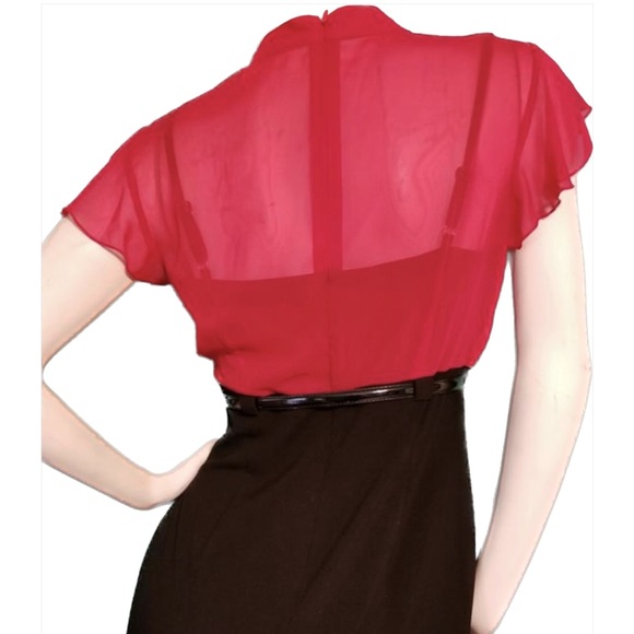 ALYX BELTED DRESS. LIKE NEW! WORN ONCE. SHEATH DRESS WITH RUFFLE ACCENTS. - Picture 10 of 15